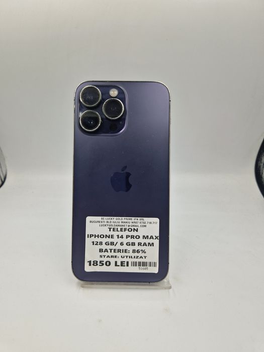 IPHONE 14 PRO MAX 128 GB / 86% BATERIE Garantie ! #51605