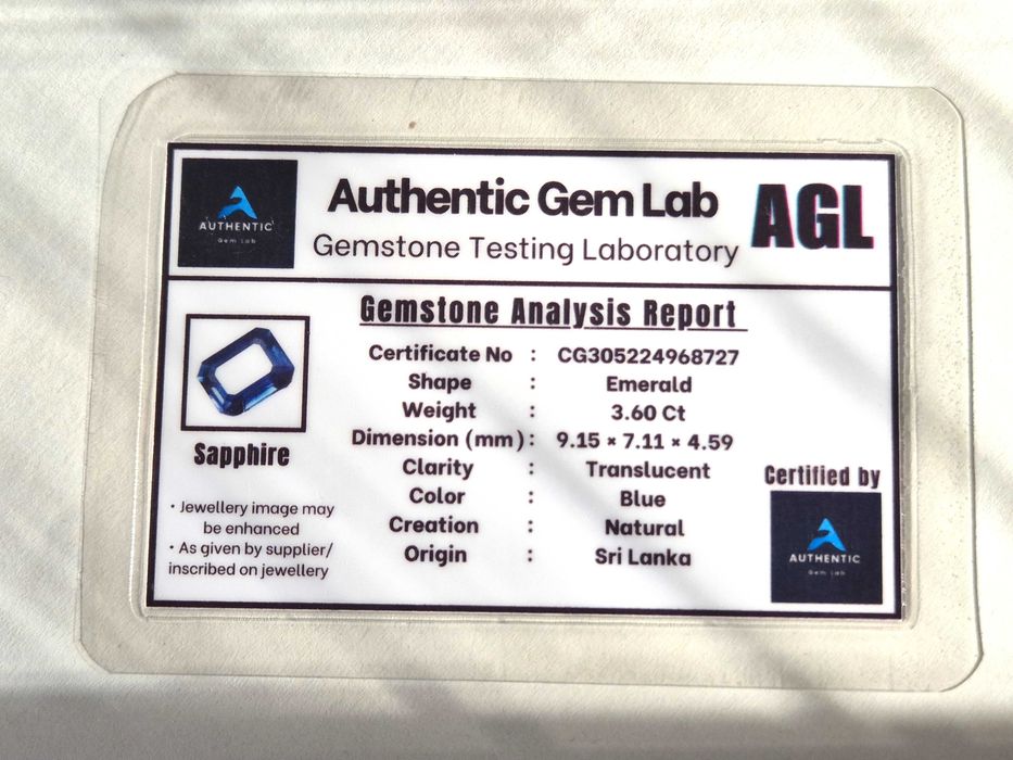 Сапфир -  фасет, 3.60к., син, прозрачен