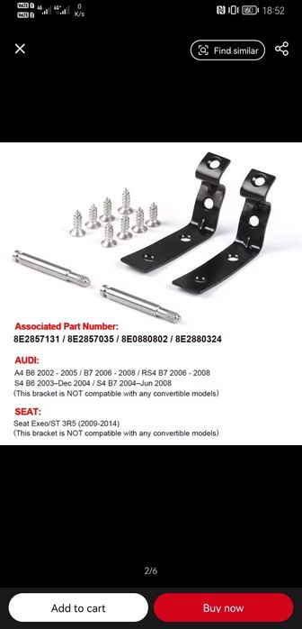 Kit reparație balamale torpedou Audi a4 b7/b6 și seat exeo