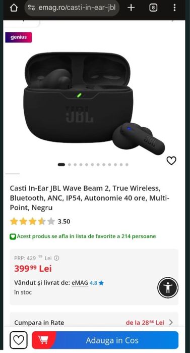 Air pods casti audio JBL noi