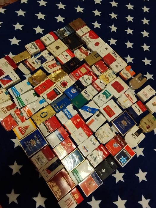 Colectie pachete tutun, vintage anii 1970-1990, 79 bucati