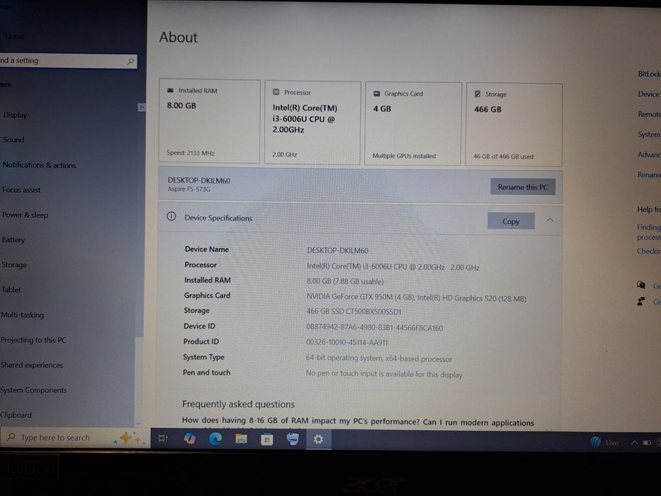 Acer F5 573G-32YG