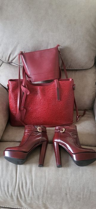 Set Genti piele ( italia) și ghete Musette piele