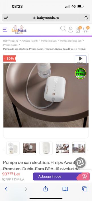 Vând pompa de San electrica Philips avent PREMIUM