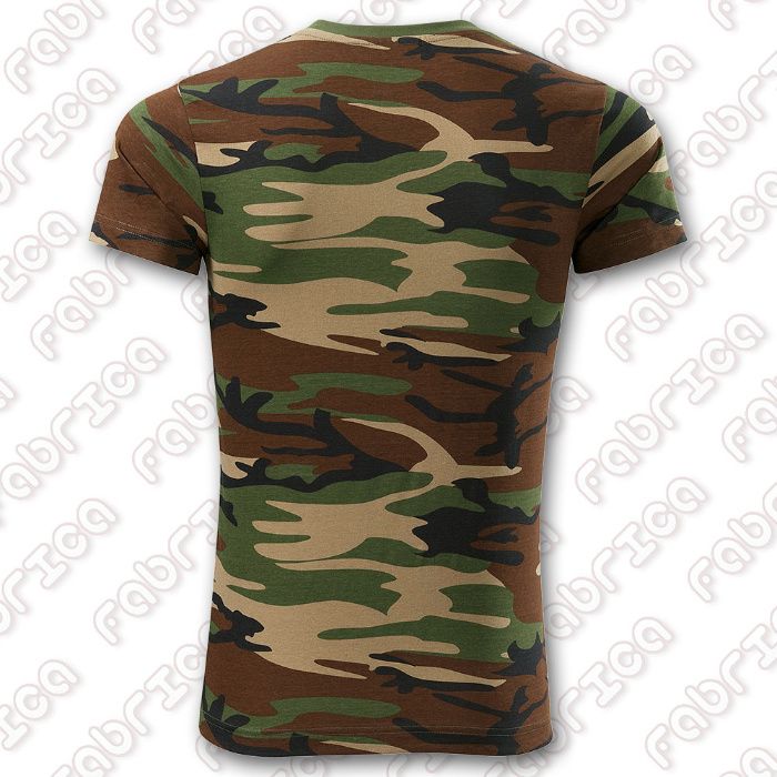 Tricou de vanatoare, model camuflaj verde/maro/gri, diverse marimi