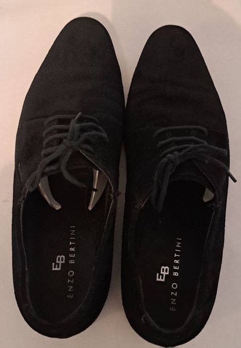 Pantofi eleganti bărbati din piele naturală antilopă (piele intoarsa) ENZO BERTINI Negru Velur Mărimea 42