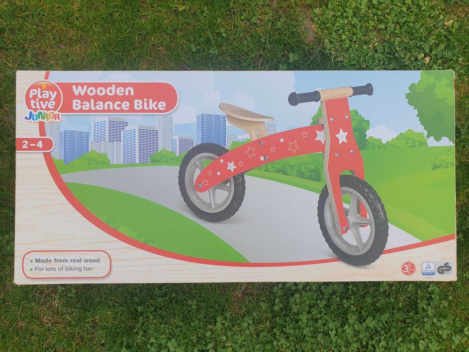 Bicicleta fara pedale din lemn, 2-4 ani