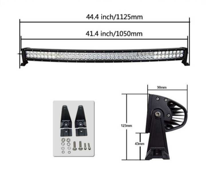 Мощен Лед Бар Извит 12V/24V