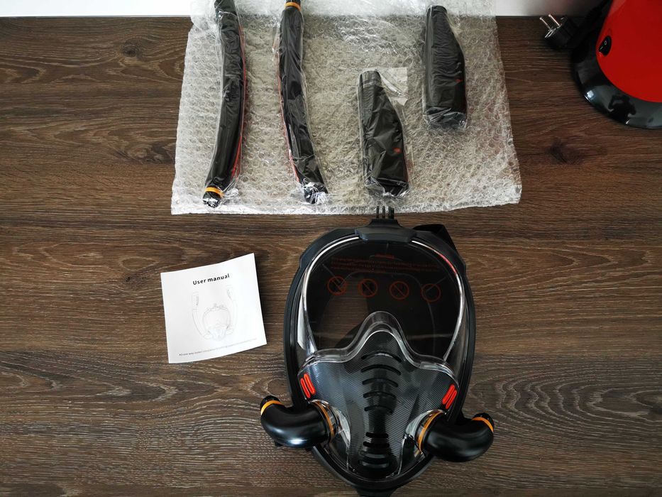 Masca Full Face cu 2 tuburi inot snorkel adulti copii Snorkeling dubla