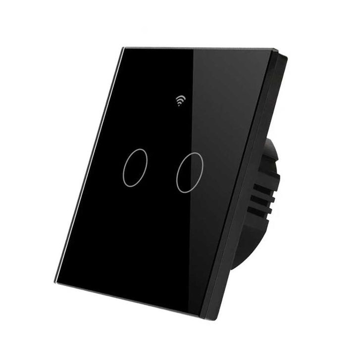 Смарт WiFi Стъклен Тъч Ключ за Осветление – Черен, 2 и 3 канала