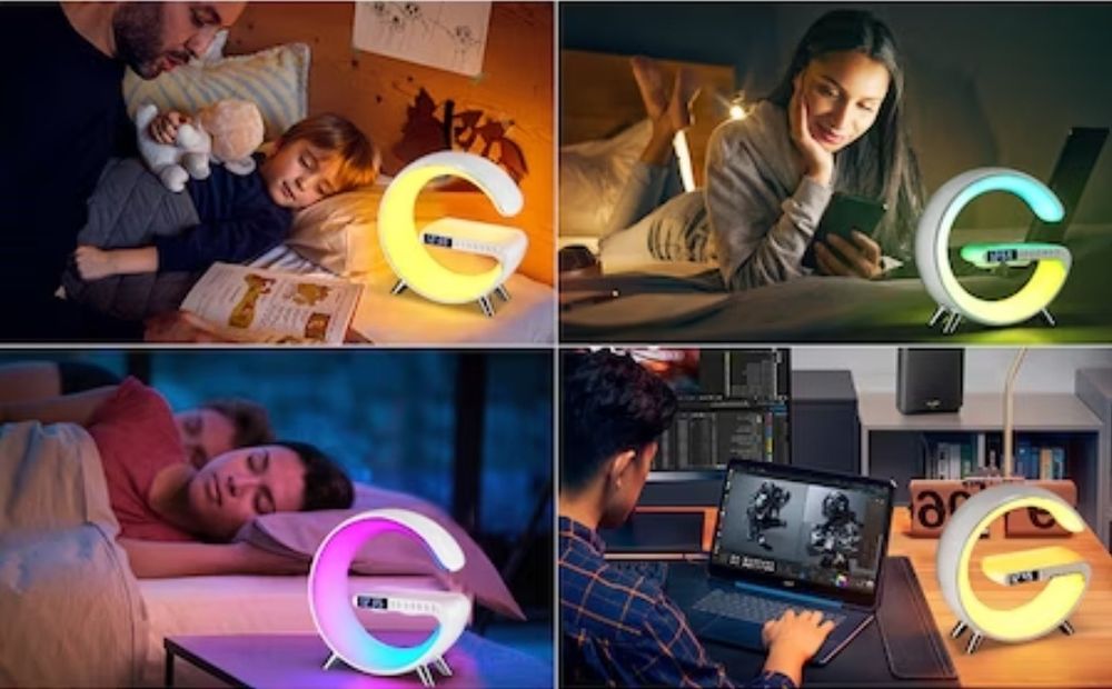 Încărcător wireless/Boxă Bluetooth/Ceas Alarmă/Lampă/LED interactiv