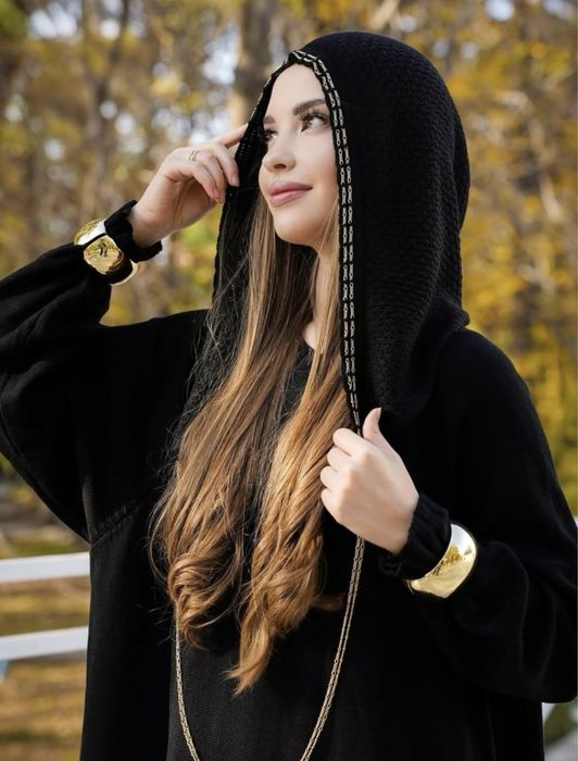 Капор-теплая плотная вязка