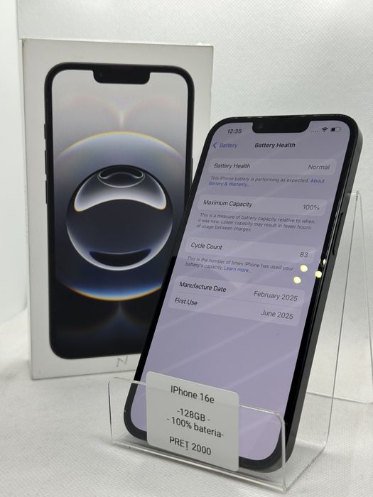 Magazin Vindem: Iphone 16e , 128GB, 100% bateria