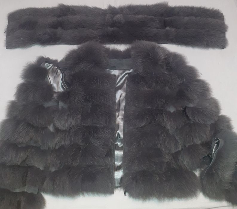 Haina/vesta blana naturala si piele intoarsa