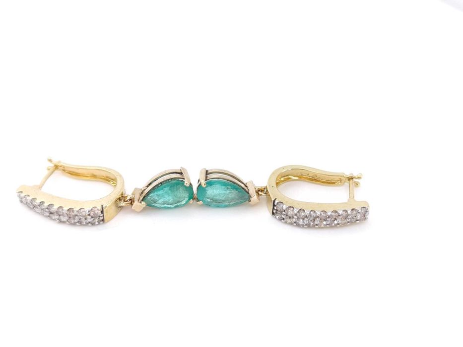 Cercei aur 14k cu Smaralde si Diamante 5ct OKAZIE 10000lei