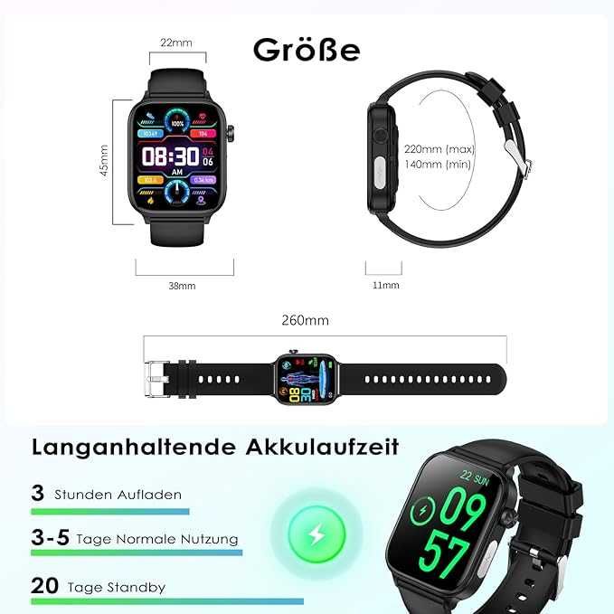 Marsyu Smartwatch ECG/BV / Acid Uric / IMC Ceas de sănătate pentru bărbați și femei cu funcție de telefon