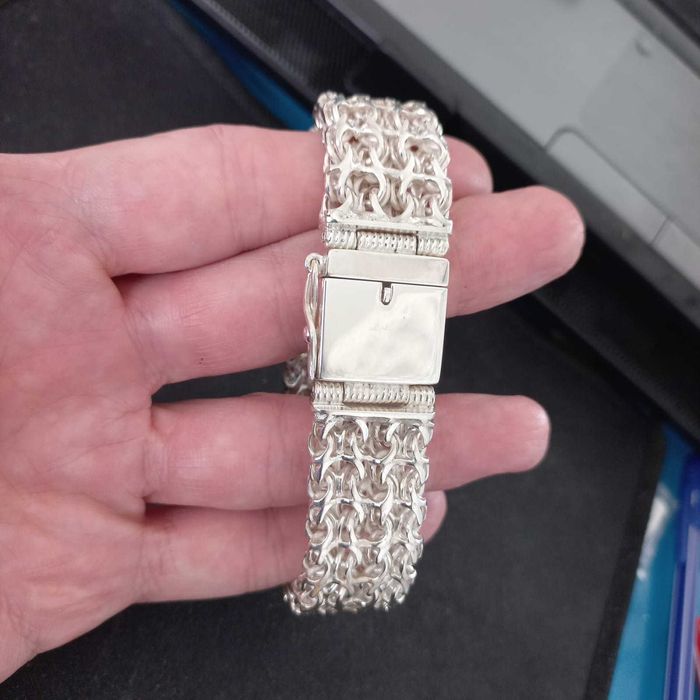 Панцирный браслет серебро 925