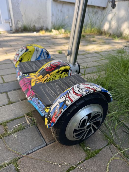 Hoverboard original de tip Segway cu mâner de directie si Bluetooth