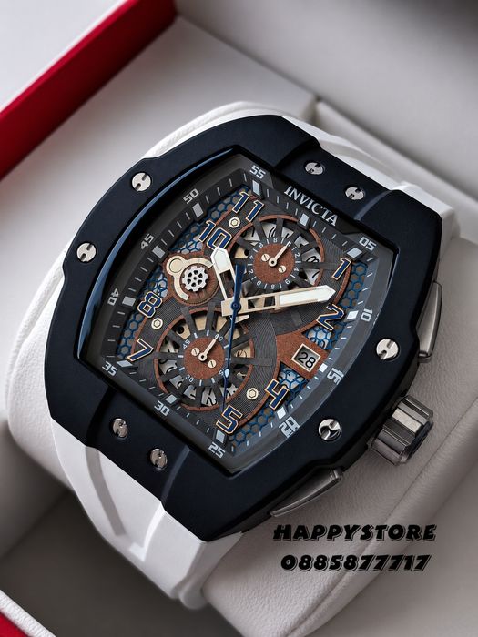 INVICTA Racing Strada Black/White 47 mm, Инвикта нов мъжки часовник