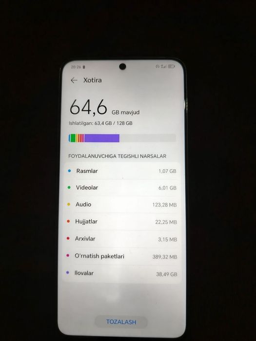 Honor x8 yangi karobka Dokumenti bor. Xolati ideal