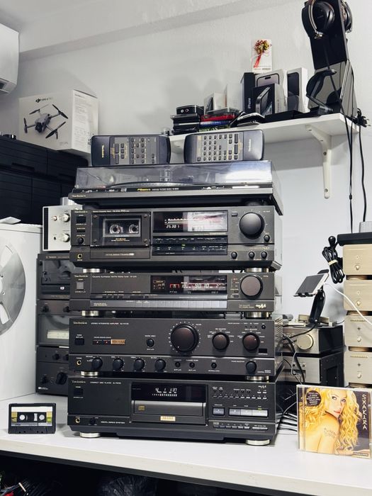 Linie audio TECHNICS-amplificator, deck B765,tuner,CD ps-700,pick-up