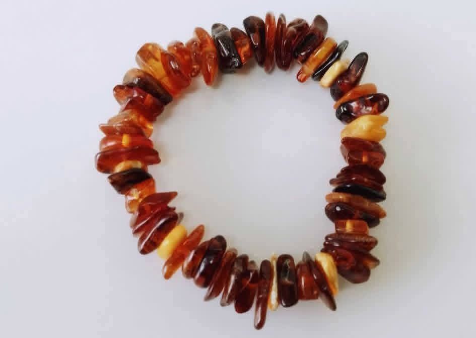 Veche bratara chihlimbar natural baltic elastica