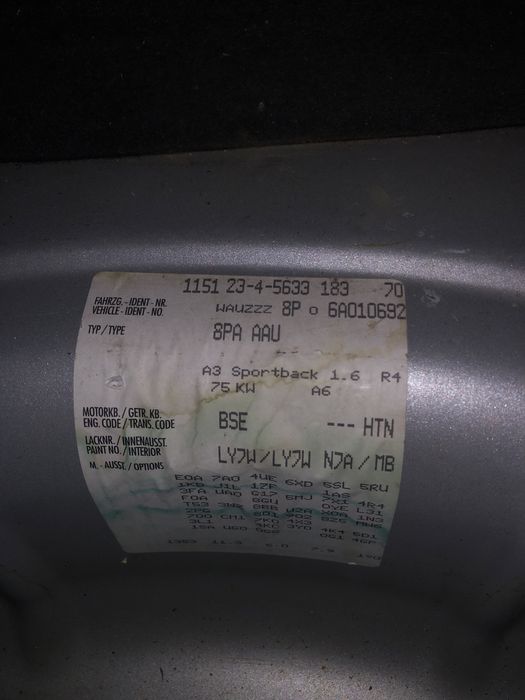 Motor CU PROBA 1.6 BSE 75 kw 102 cp Audi a3 8p Vw Golf 5 caddy touran