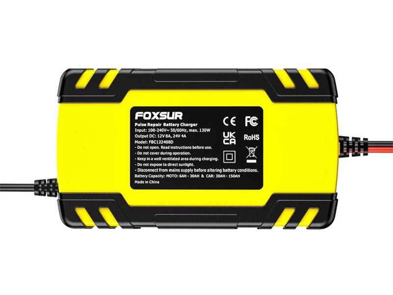 Зарядное устройство Foxsur 12В-24В 8А Зарядка для аккумулятора авто