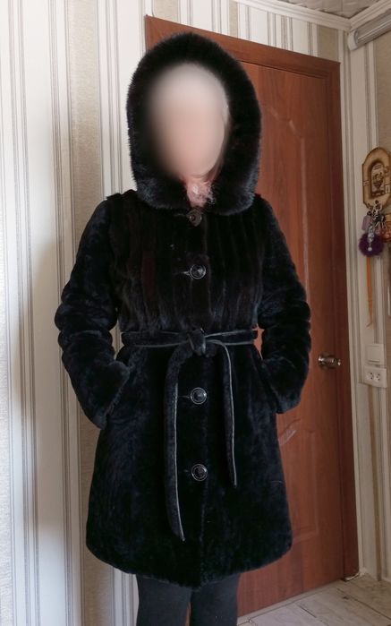 Шуба мутон+норка 44-46 р-р.