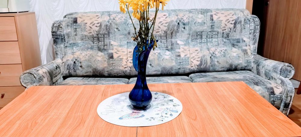 Холова гарнитура,употребявана, холна разтегателна маса.