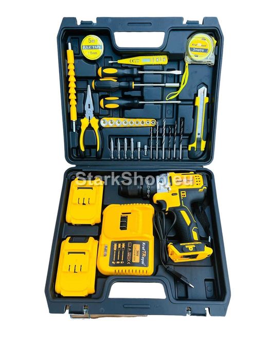 Акумулаторен ударен винтоверт KraftRoyal XR 36v 8AH с две батерии