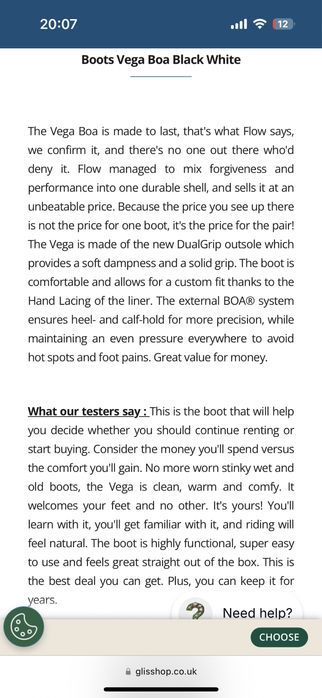 Boots snowboard flow vega cu boa numar 43 flex soft incepatori