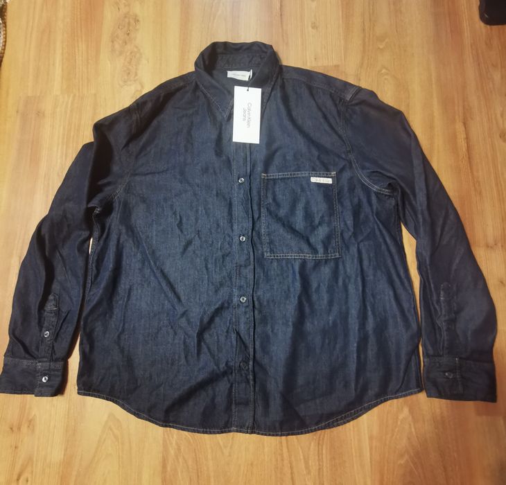 Camasa blugi Calvin Klein Jeans, noua (eticheta), bumbac, maneci lungi, croi regular, marimea XXL