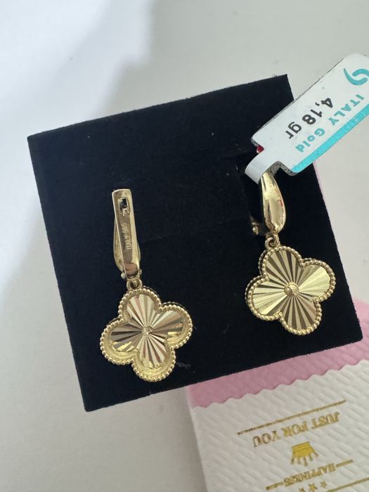 Серьги ван клиф золотые НОВЫЕ