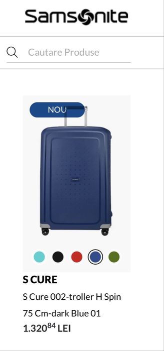 Samsonite S Cure Troller H spin 75 cm  Negru