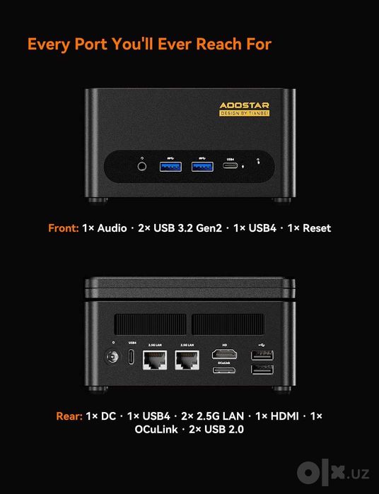 Мини Пк Mini Pc AOOSTAR G-FLIP AMD Ryzen Ai7 H255 16Gb/500Gb