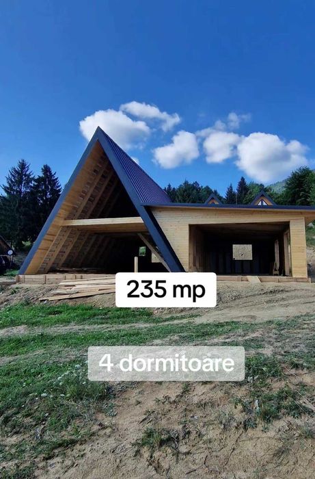 Case din Lemn, Casa Modulara, Garaje Auto si Containere stil birou din structura metalica si panou sandwich termoizolant