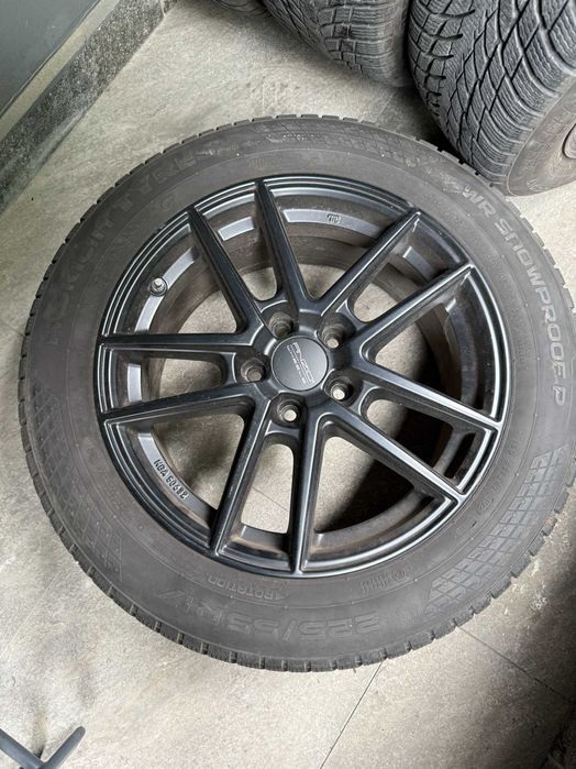 Set complet roți iarnă 225/55 R17 – Jante Anzio + Anvelope Nokian WR Snowproof + Prezoane
