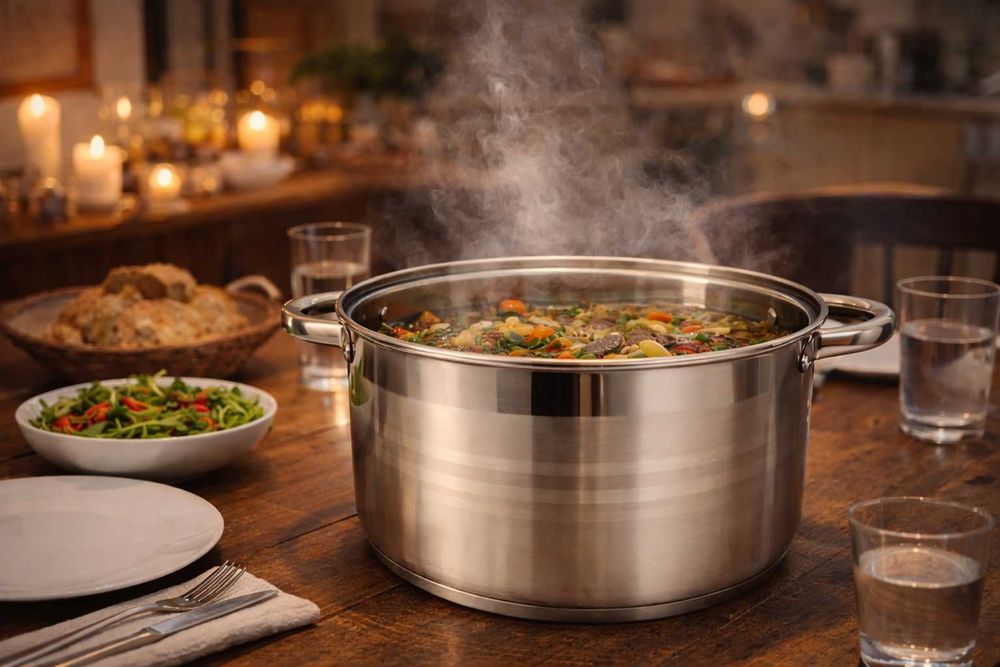 Oala inox 9 litri cu capac de sticla pentru gatit zilnic