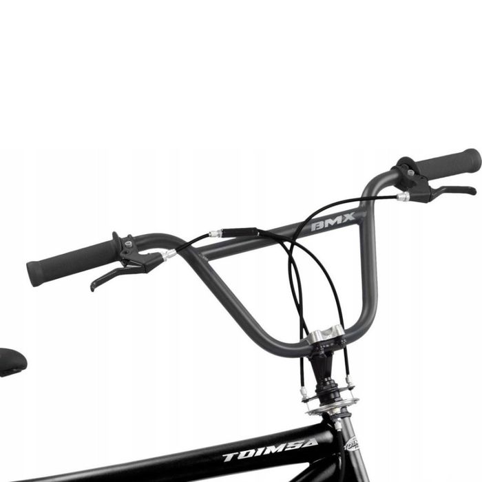 BMX велосипед TOIMSA Full Black 20” – Черен и червен freestyle BMX с 360° ротор и V-Brake