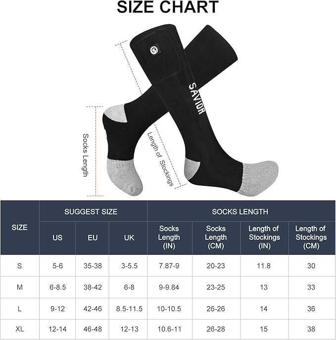 Електрически термо чорапи за къмпинг Отопляеми чорапи