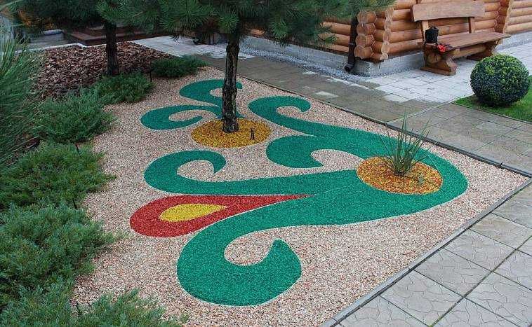 Цветной декоративный щебень