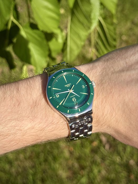 Швейцарские механические часы Swatch Irony Green Sky (YAS410G)