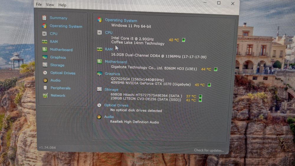 PC Gaming i5, 16 GB RAM, GTX 1070 8GB