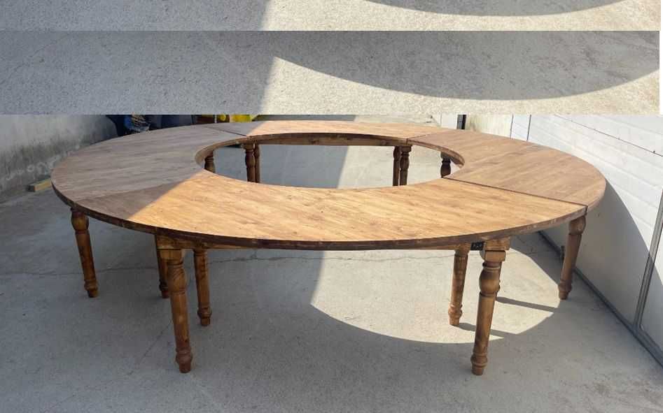 PROMOTIE_Mese Modulare Serpuite, Serpentine  lemn pin retro boho