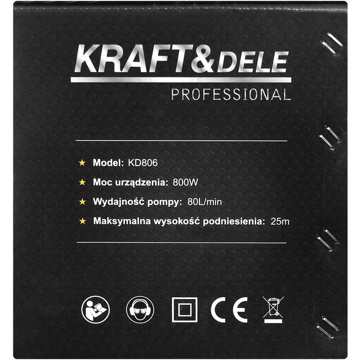 Pompa de apa pentru gradini, 80l/min, 800W, 1.25", Kraft