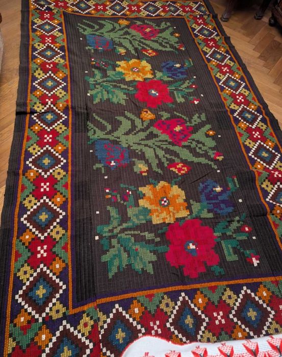 Chilim/covor tradițional Oltenesc țesut manual piesă autentică, 1940