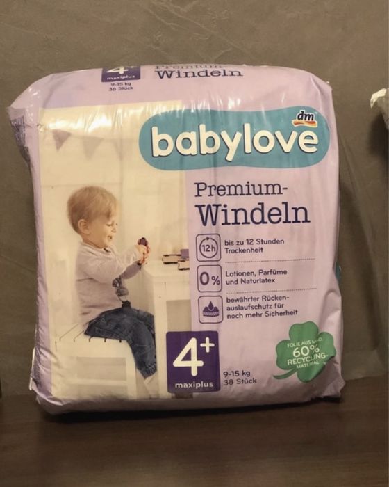 Scutece Babylove premium nr 4+, 9-15 kg, 38 buc