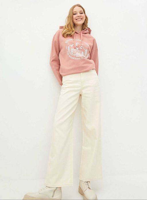 Дънкав пандалон с висока талия