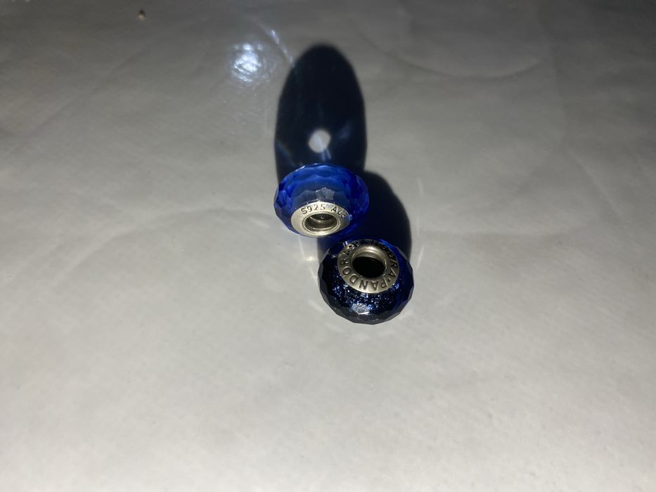 Оригинальный шарм Pandora, синий/голубой, серебро